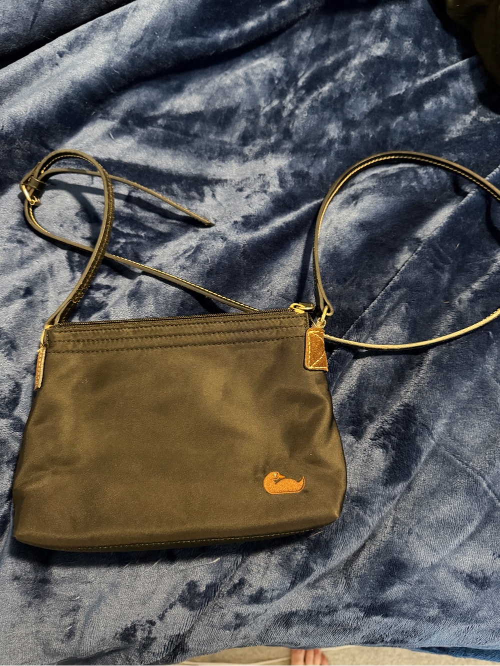Dooney & Bourke Black Crossbody with Tan Accent